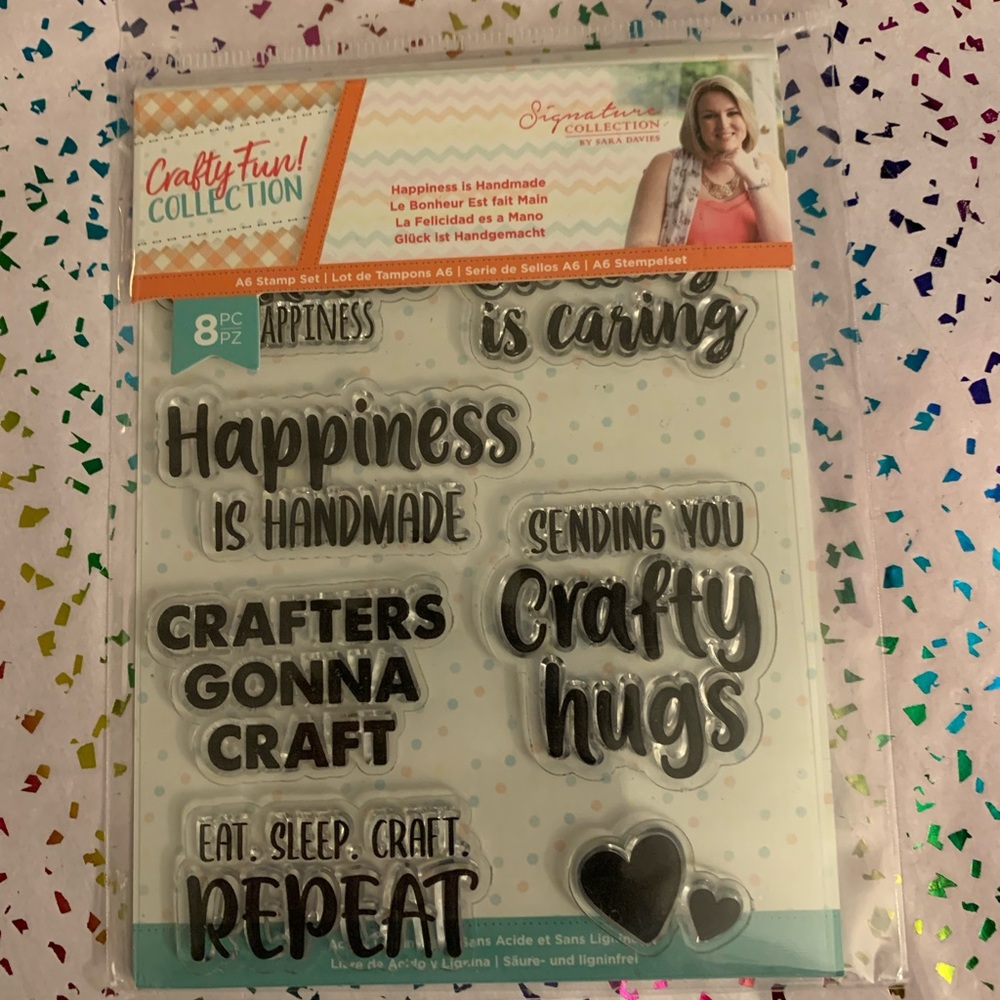 NWT 8 Piece Cling Stamp Set. Fun for card making and crafts!